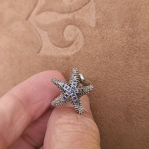 Denny Wong Starfish Ring with Sapphires size 6 Sterling Silver from Hawaii